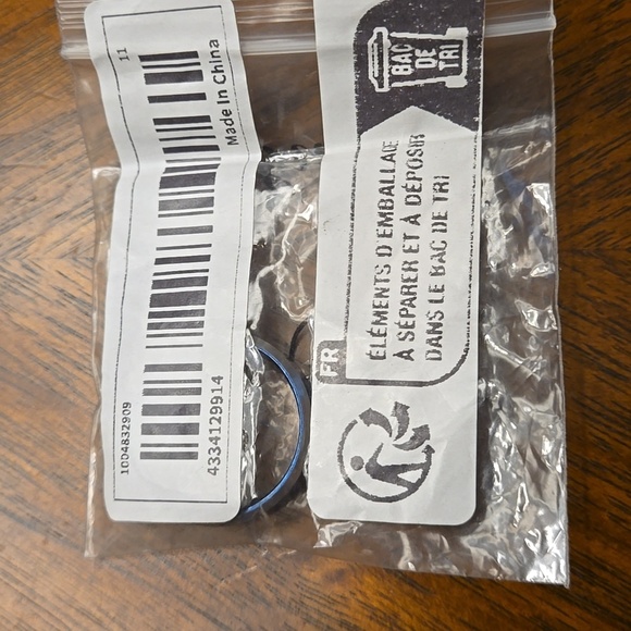 Men'S Tungsten Steel Ring With Blue Sand Finish And White Edge Size 11 - Picture 7 of 7